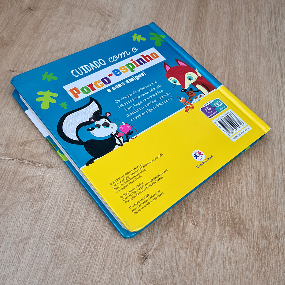 Livro Toque e Sinta | Cuidado com o Porco-Espinho e Seus Amigos!