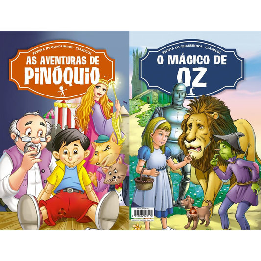Revista em Quadrinhos 2 em 1 | O Mágico de Oz e As Aventuras de Pinóquio