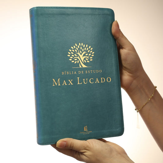 Bíblia de Estudo Max Lucado | NVI | Leitura Perfeita | Capa Luxo Verde