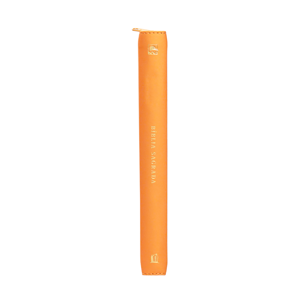 Bíblia Ele Voltará com Zìper | NVI | Letra Normal | Couro Soft Laranja