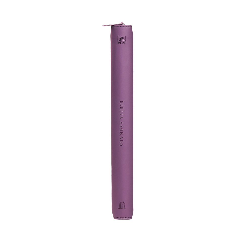 Bíblia Em Memória de Mim com Zìper | NVI | Letra Normal | Couro Soft Roxo