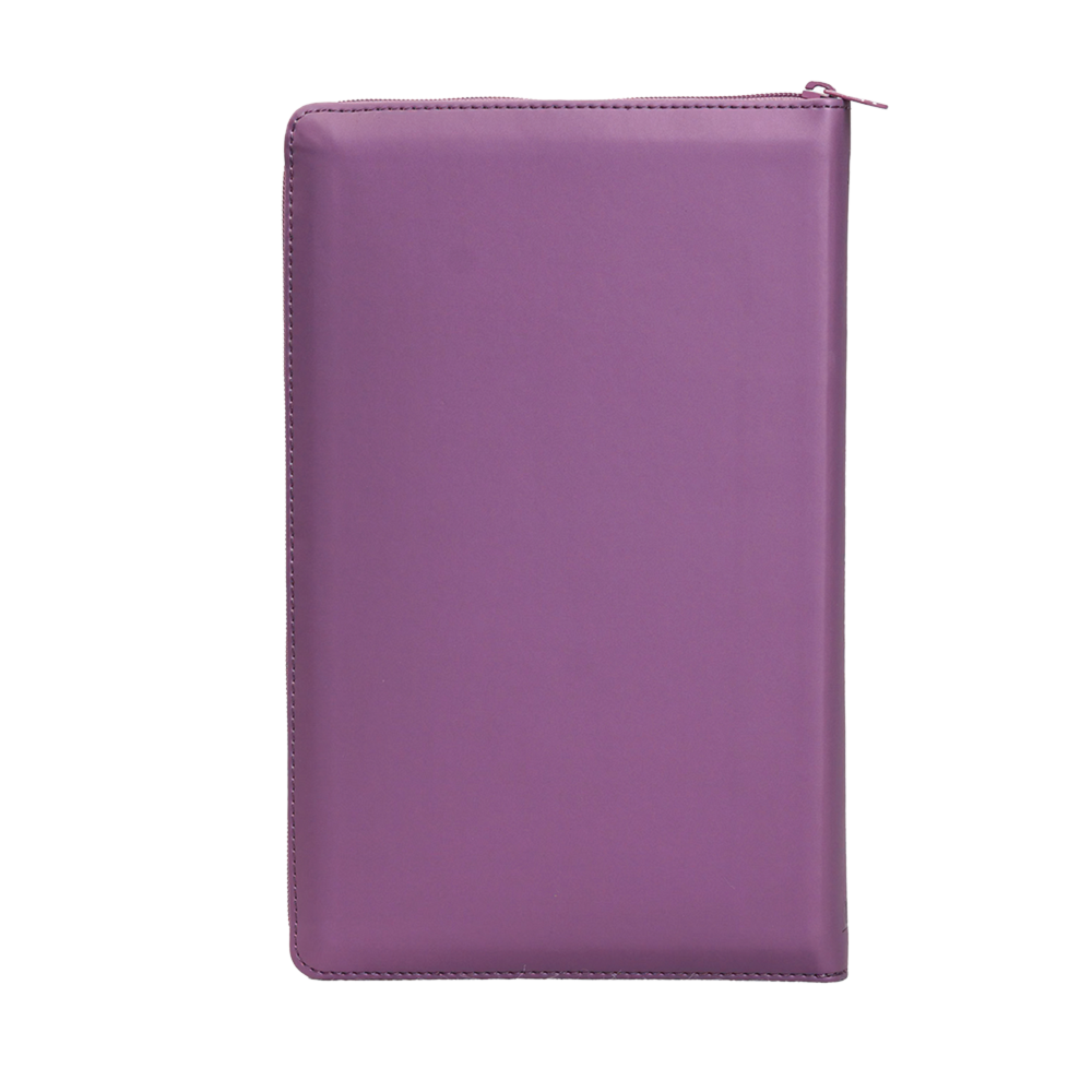 Bíblia Em Memória de Mim com Zìper | NVI | Letra Normal | Couro Soft Roxo