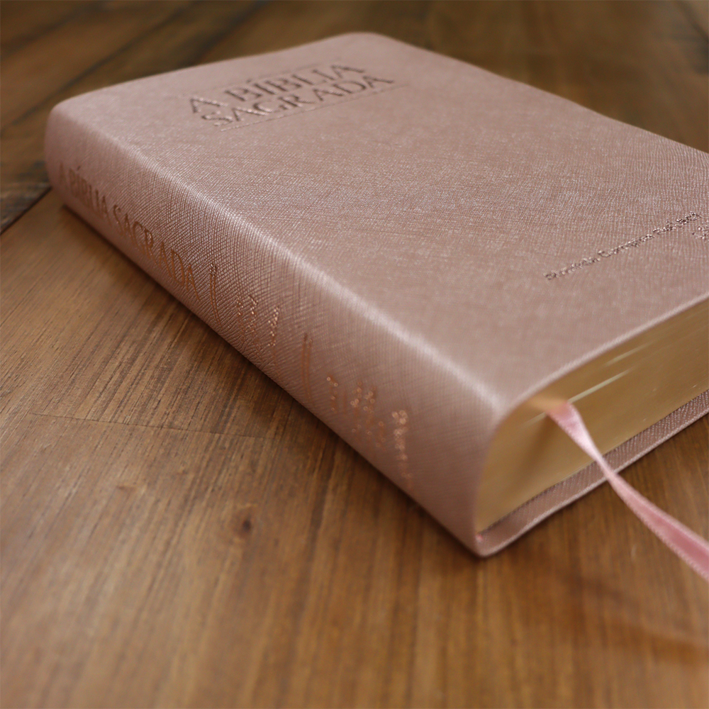 Bíblia Sagrada | ACF | Letra Grande Super Legível | Capa luxo Rosa Gold