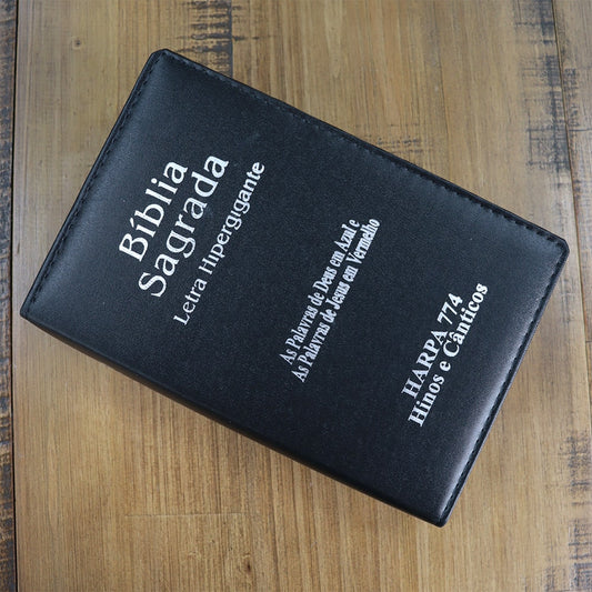 Bíblia Sagrada | ARC | Letra Hipergigante | Capa Luxo Preta | Harpa 774
