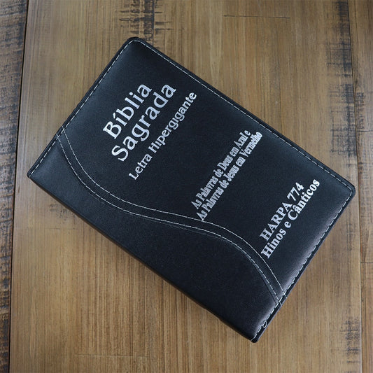 Bíblia Sagrada | ARC | Letra Hipergigante | Capa Luxo Preta Costurado | Harpa 774