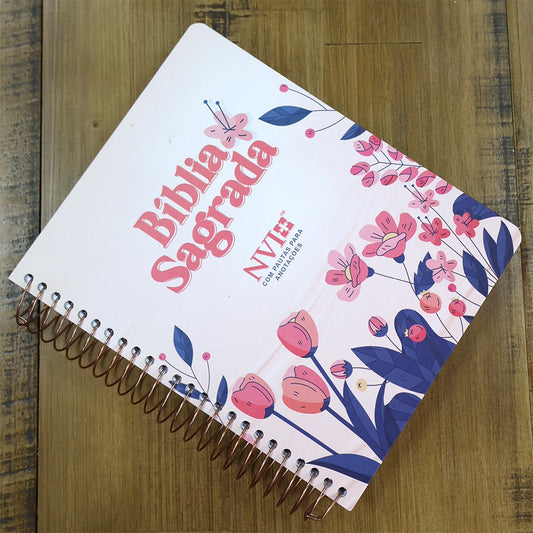 Bíblia Sagrada Para Anotações Espiral | NVI | Letra Normal | Floral Cartoon