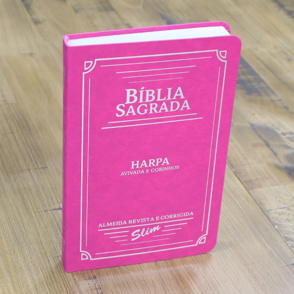 Bíblia Slim | ARC | Letra Normal| C/ Harpa e Corinhos | Capa Semiflexível Pink