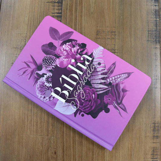 Bíblia Sagrada 860 | ARC | Letra Normal | Com Harpa Avivada e Corinhos | Capa Buquê Roxo