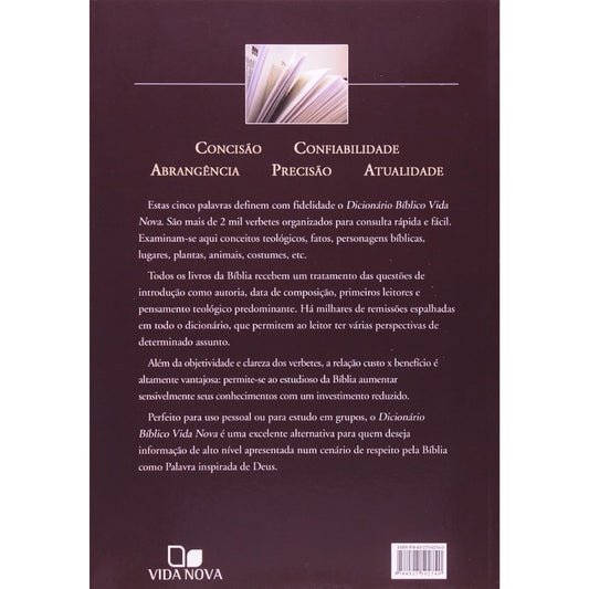 Dicionário Bíblico Vida Nova | Derek Williams