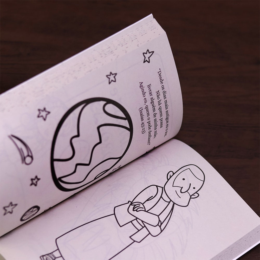 Conjunto 365 Desenhos Bíblicos | Caixa Customizável | Com Canetinha Hidrográfica | 3 Anos