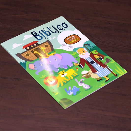 Bíblico Nóe | Livro de Colorir + Adesivos