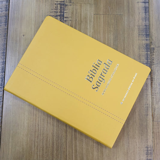 Bíblia Sagrada | NAA | Letra Normal | Capa Couro Legítimo Açafrão