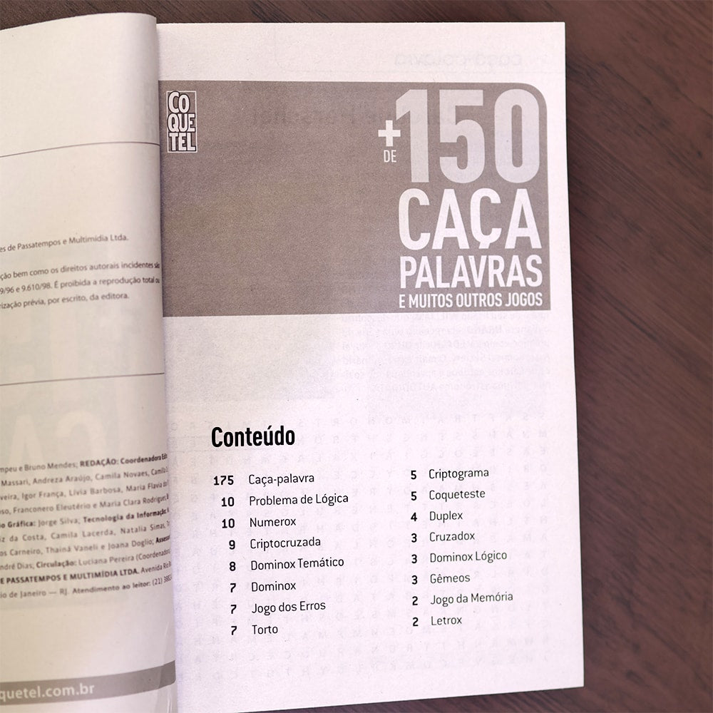 Livro Coquetel + de 150 Caça-Palavras | Fácil | Ed 31