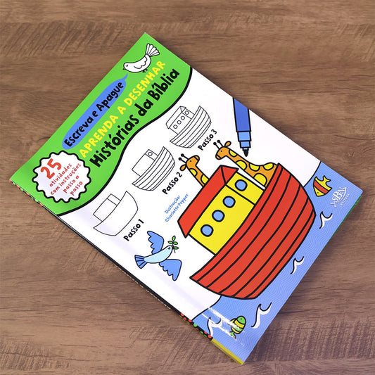Escreva e Apague| Aprenda a Desenhar Histórias da Bíblia | 3 a 5 Anos