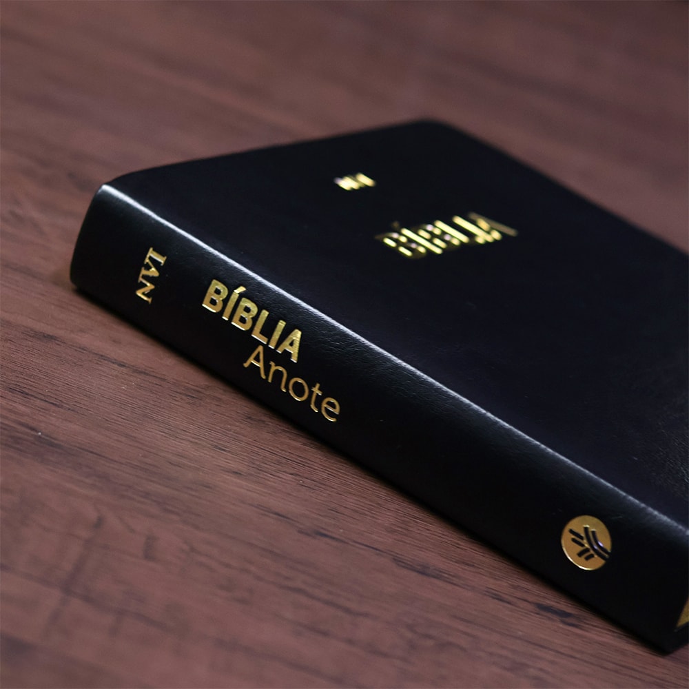 Bíblia Anote | NVI | Letra Normal | Capa Luxo Preta Dourada