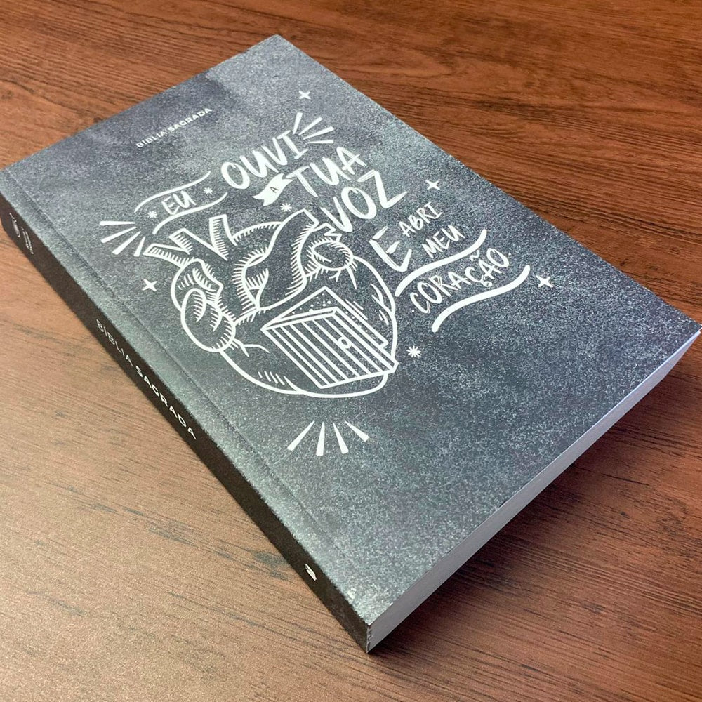 Bíblia Sagrada Lettering Abri meu Coração | ARC | Letra Normal | Capa Brochura