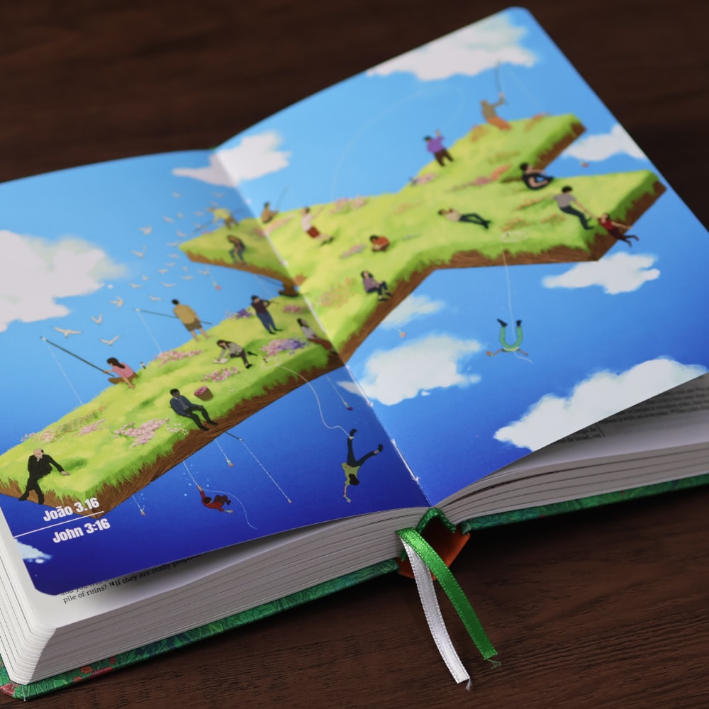 Bíblia Bilíngue | Português e Inglês | Edição Para Jovens | NTLH | Capa Dura Ovelha