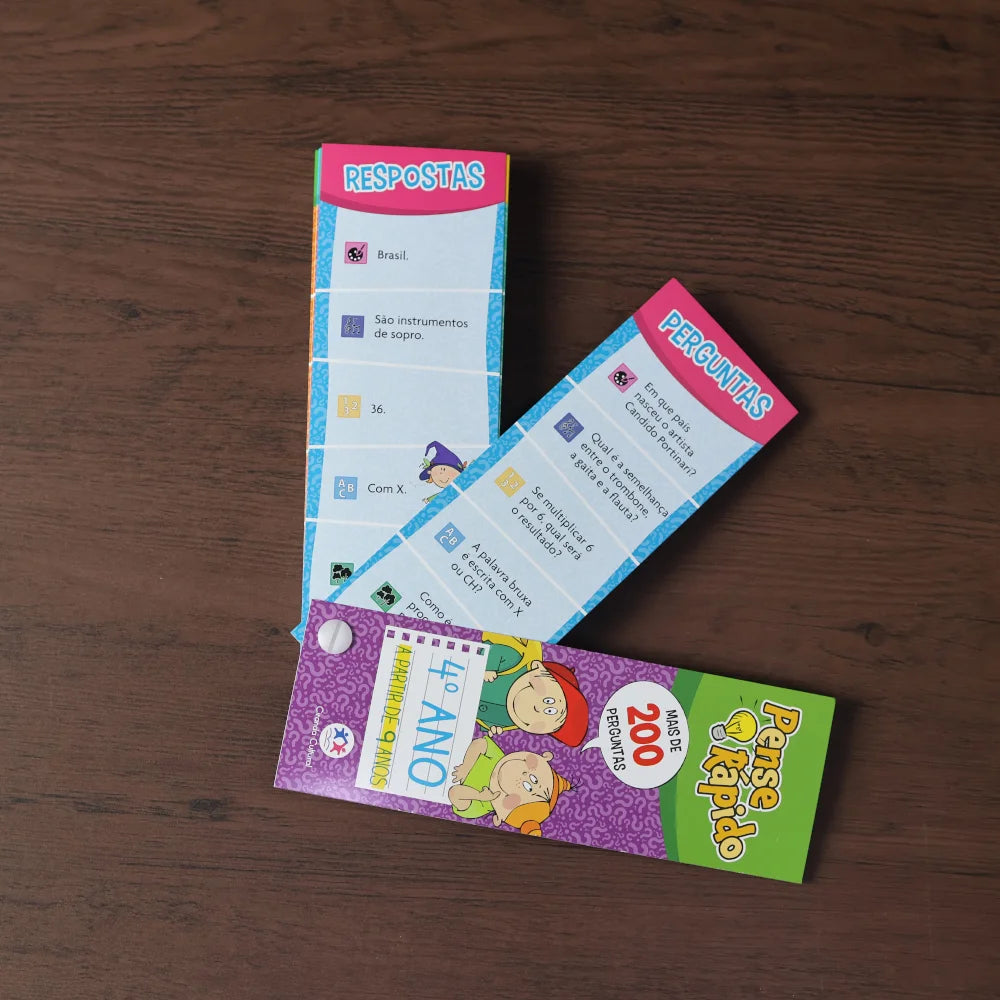 Livro Flash Cards Pense Rápido | 4° Ano | A Partir de 9 Anos