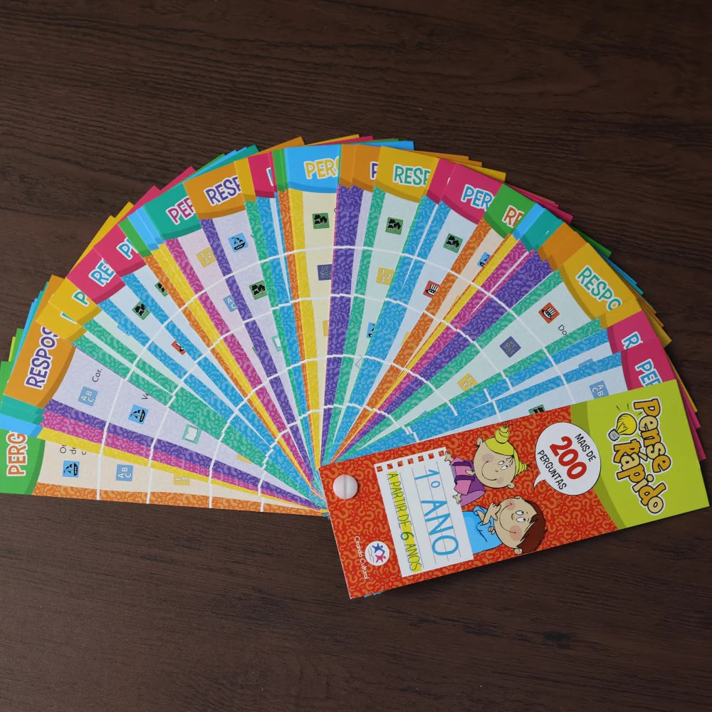 Livro Flash Cards Pense Rápido | 1° Ano | A Partir de 6 Anos