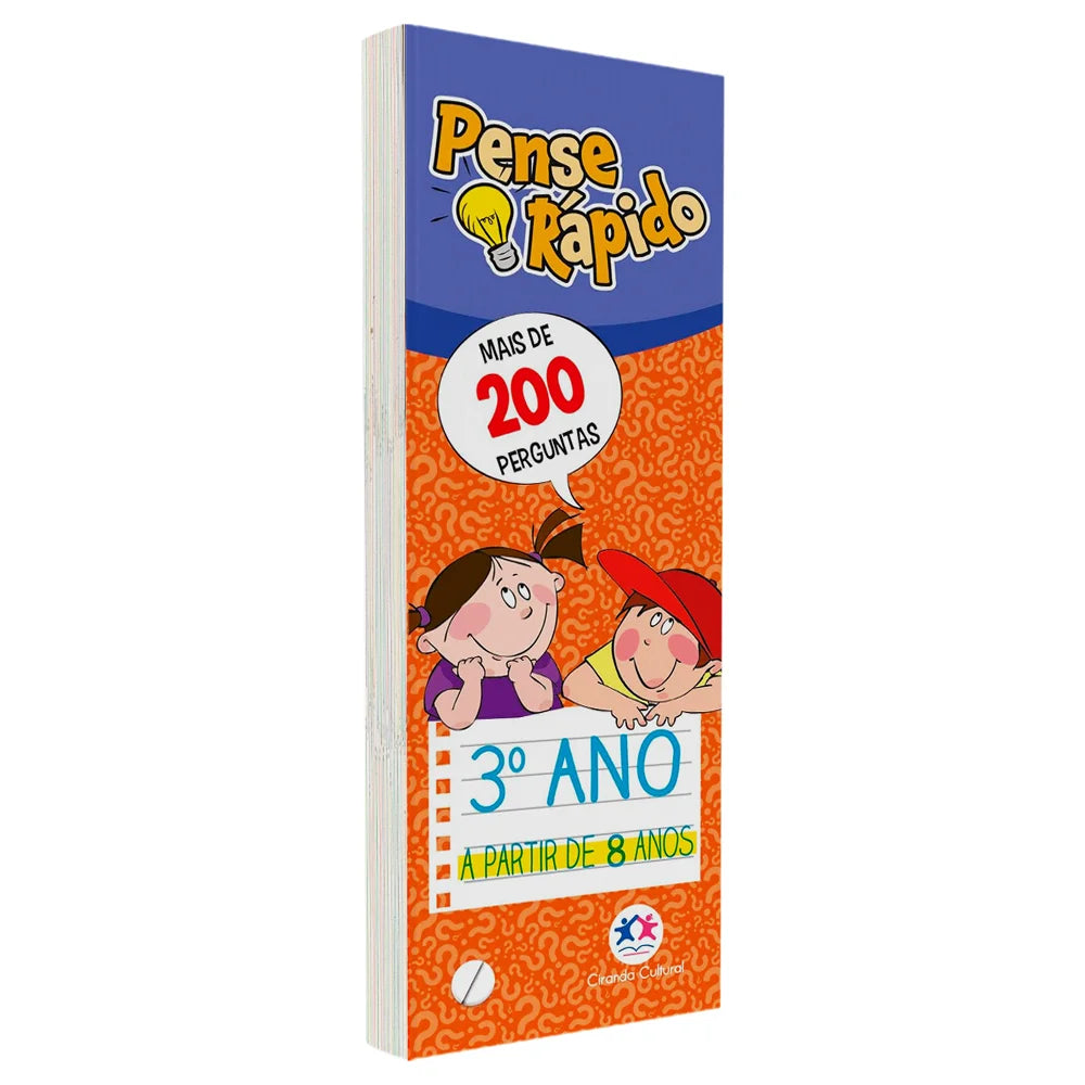Livro Flash Cards Pense Rápido | 3° Ano | A Partir de 8 Anos