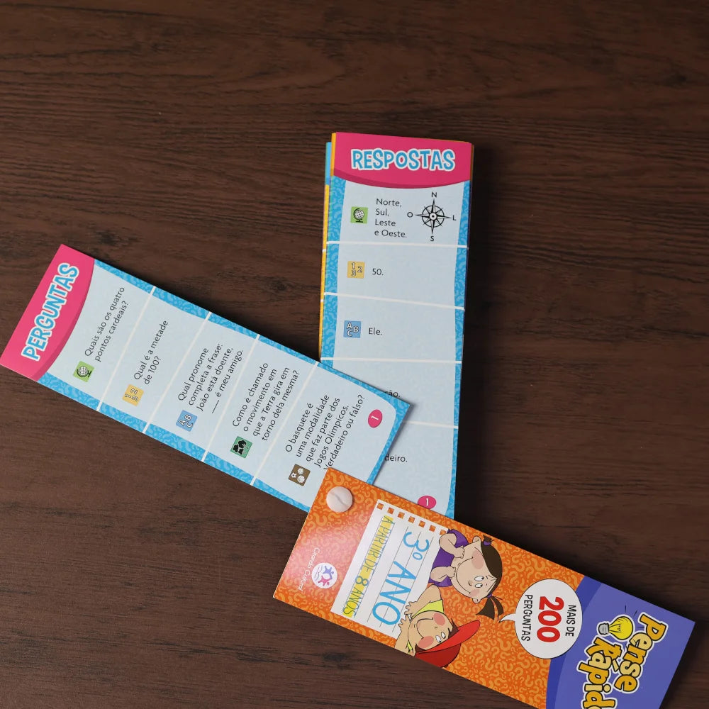 Livro Flash Cards Pense Rápido | 3° Ano | A Partir de 8 Anos