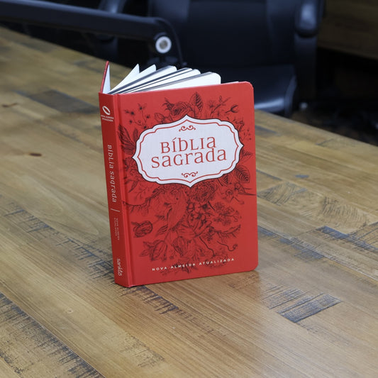 Biblia Flores Vermelhas | NAA | Letra Normal | Capa Dura