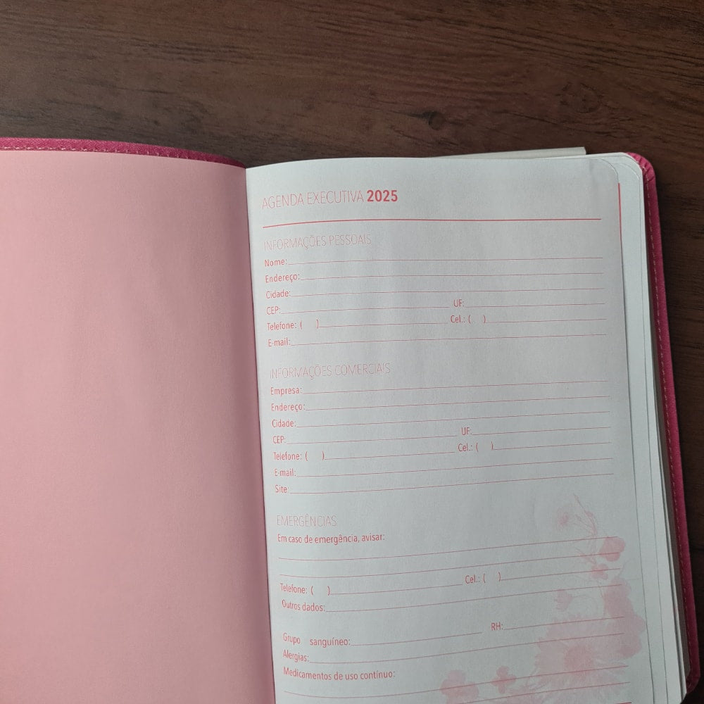 Agenda Executiva 2025 | Capa Luxo Feminina