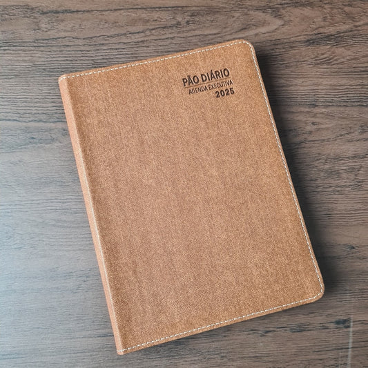 Agenda Executiva 2025 | Capa Luxo Marrom