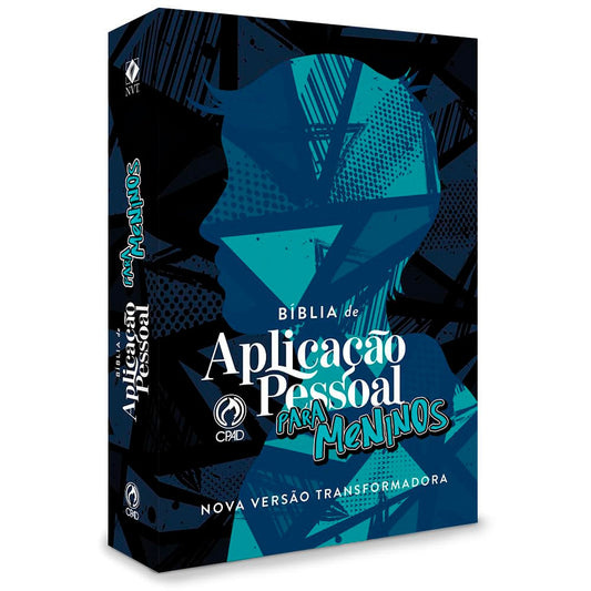 Bíblia de Estudo Aplicação Pessoal para Meninos | NVT | Média Azul | Capa Dura