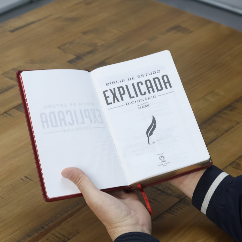 Bíblia de Estudo Explicada | ARC | Letra Média | Luxo Vinho