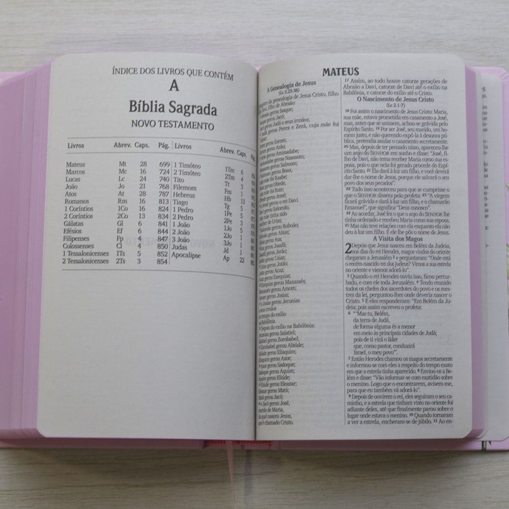 Bíblia Sagrada Lírios | NVI | Letra Maior | Capa Dura Rosa