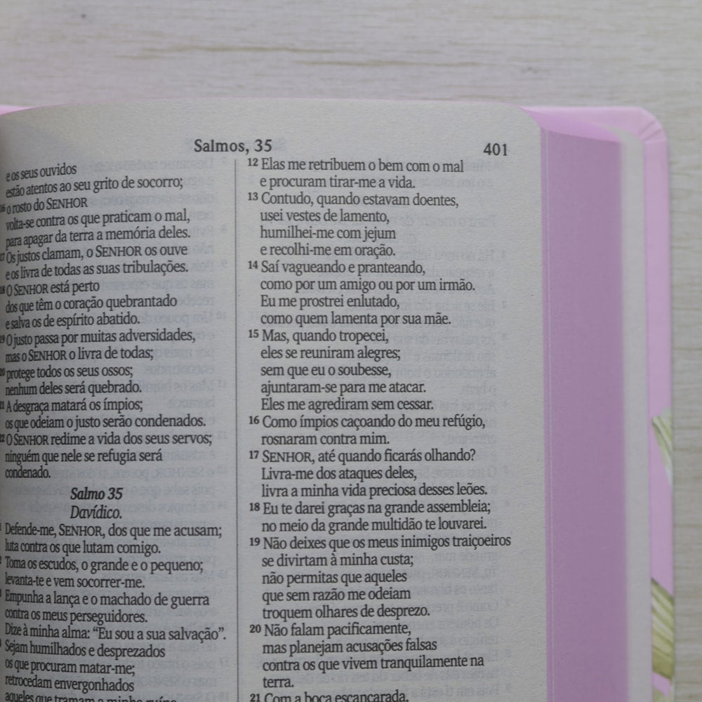 Bíblia Sagrada Lírios | NVI | Letra Maior | Capa Dura Rosa