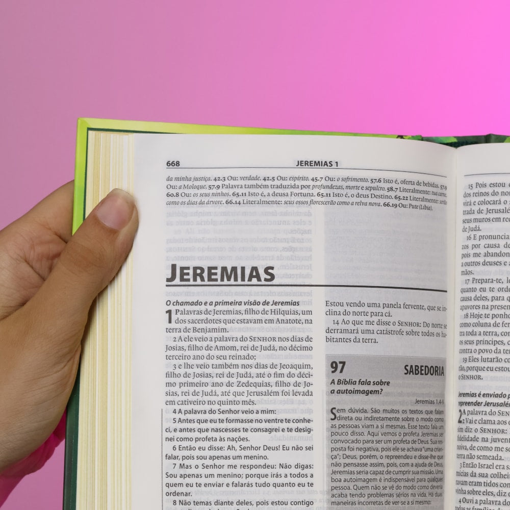 Bíblia de Estudo Esperança | Almeida Século 21 | Letra Normal | Verde luzes