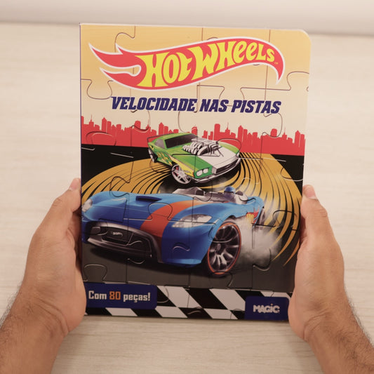 Hot Wheels | Velocidade na Pista | Livro com 4 Quebra-cabeças