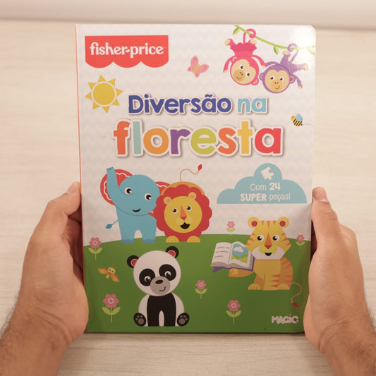 Fisher-Price | Diversão na Floresta | Livro com 4 Quebra-cabeças