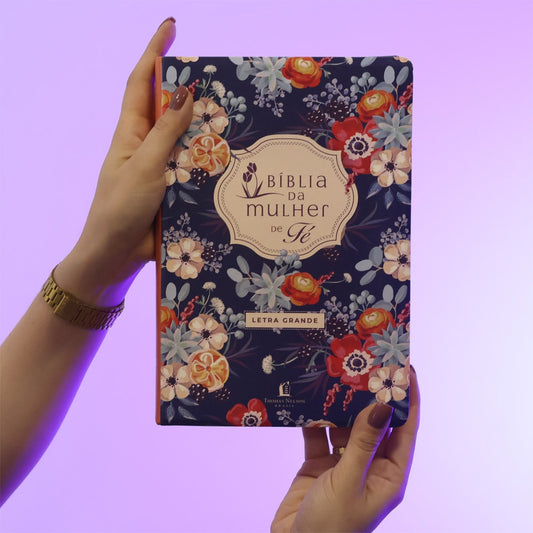 Bíblia da Mulher de Fé | NVI | Letra Grande | Capa Couro Soft Florida