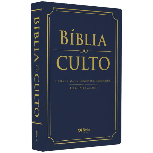 Bíblia do Culto com Harpa Cristã e Corinhos | ARC | Letra Extra Gigante | Capa Azul