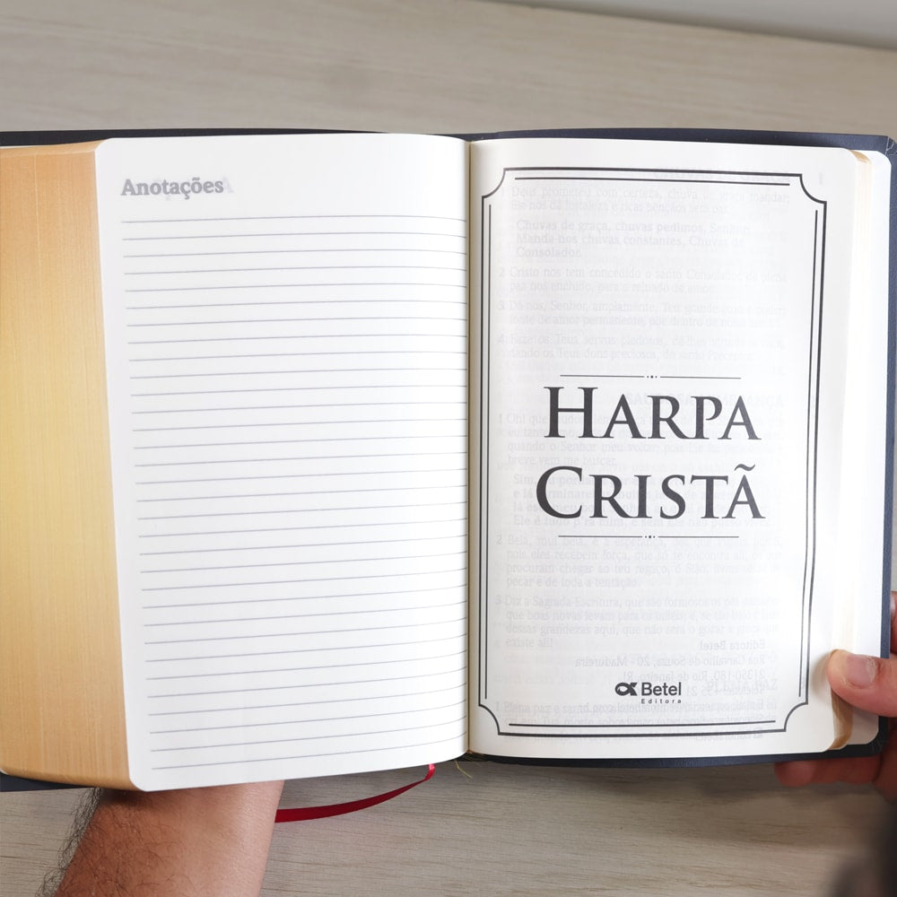 Bíblia do Culto com Harpa Cristã e Corinhos | ARC | Letra Extra Gigante | Capa Azul