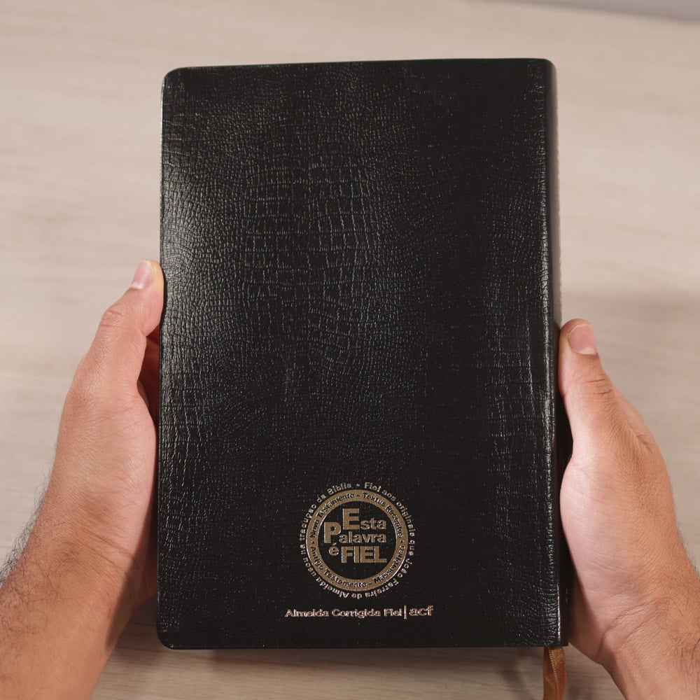 Bíblia Sagrada RCM | ACF | Letra Gigante | Capa Recouro Alligator Preta