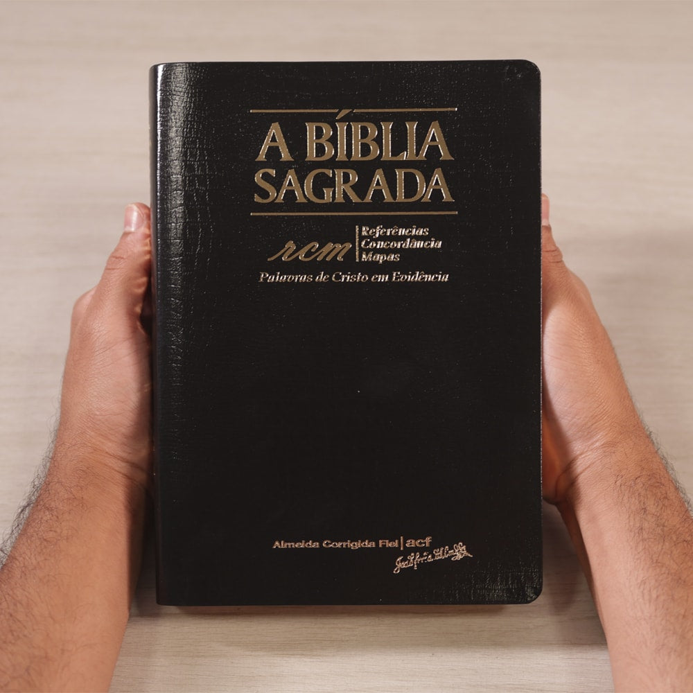 Bíblia Sagrada RCM | ACF | Letra Gigante | Capa Recouro Alligator Preta