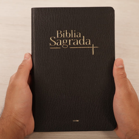 Bíblia Sagrada | NVI | Letra Normal | Capa Luxo Preta Fosca