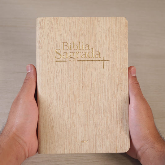 Bíblia Sagrada | NVI | Letra Normal | Capa Luxo Madeira Clara
