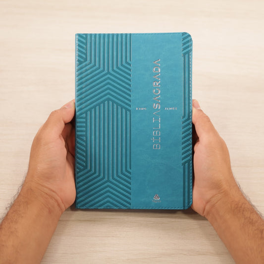 Bíblia Sagrada King James Clássica | KJC | Ultrafina Slim Turquesa