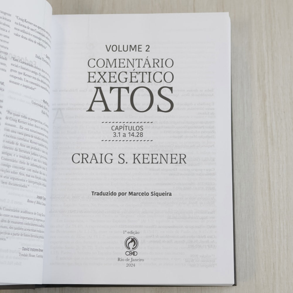 Comentário Exegético Atos | Volume 2 | Craig S Keener