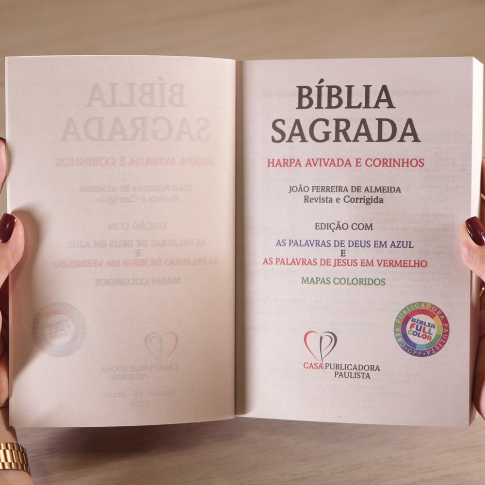 Bíblia Floral Rosa | ARC | Letra Maior | Harpa e Corinhos | Capa Brochura