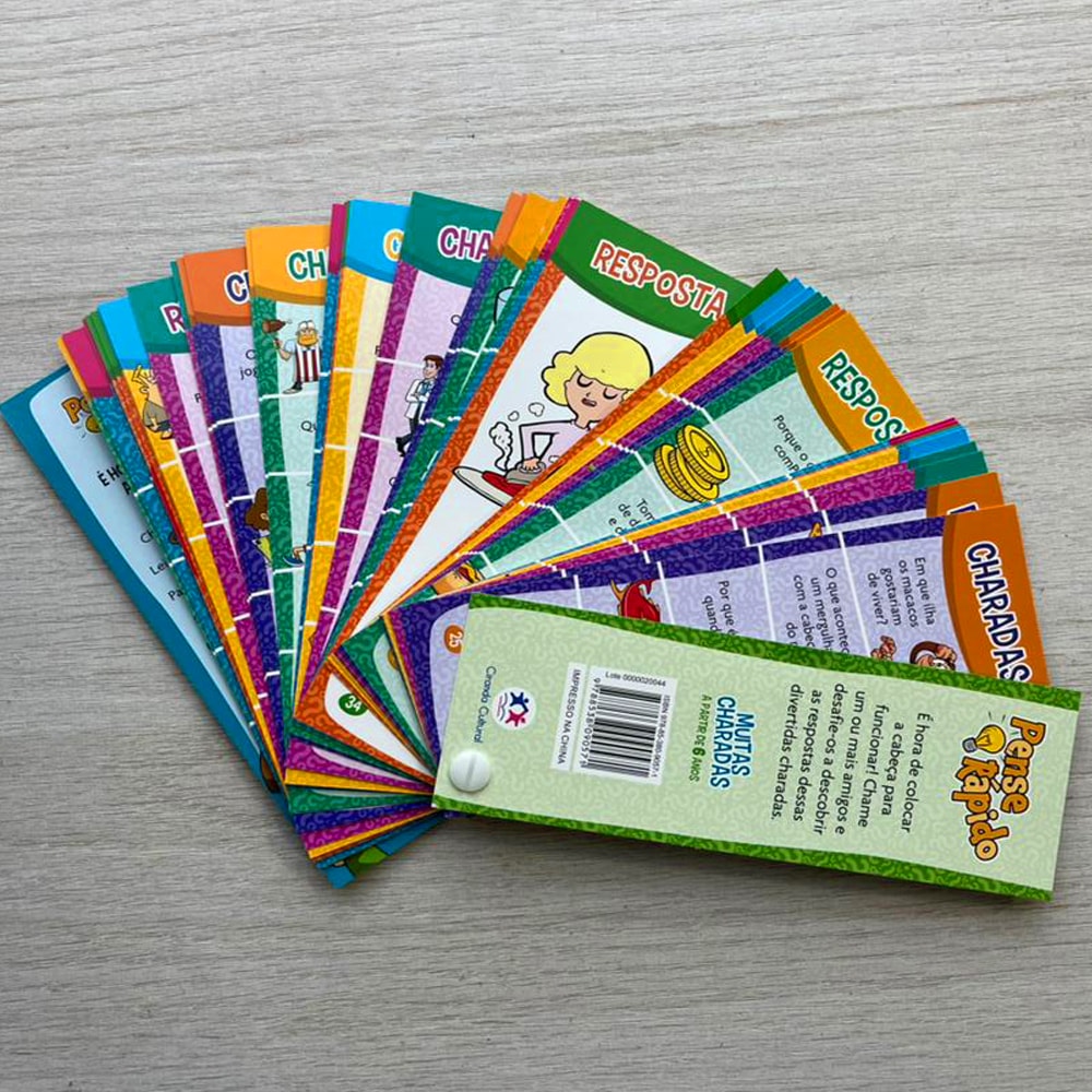 Livro Flash Cards Pense Rápido | Muitas Charadas | A Partir dos 6 Anos