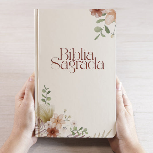 Bíblia Floral Rosê | NVI | Letra Grande | Capa Dura