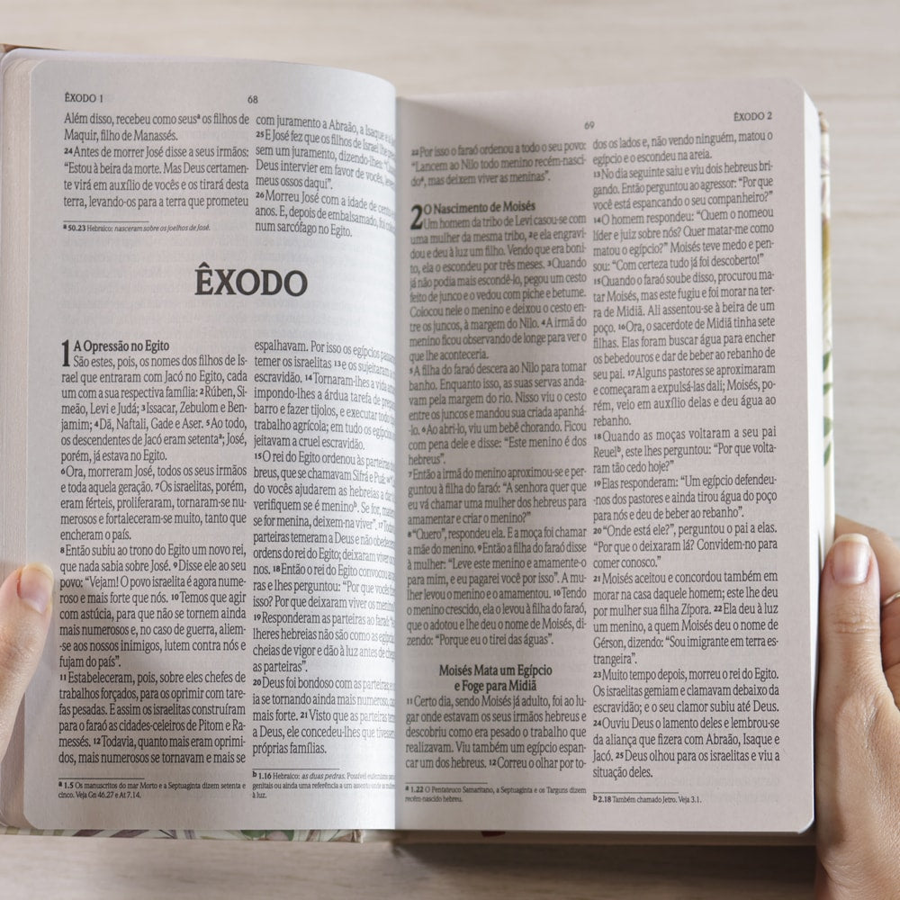Bíblia Floral Rosê | NVI | Letra Grande | Capa Dura