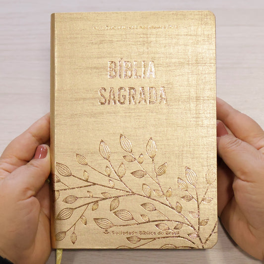 Bíblia Sagrada | NTLH | Letra Grande | Capa Cristal Dourado