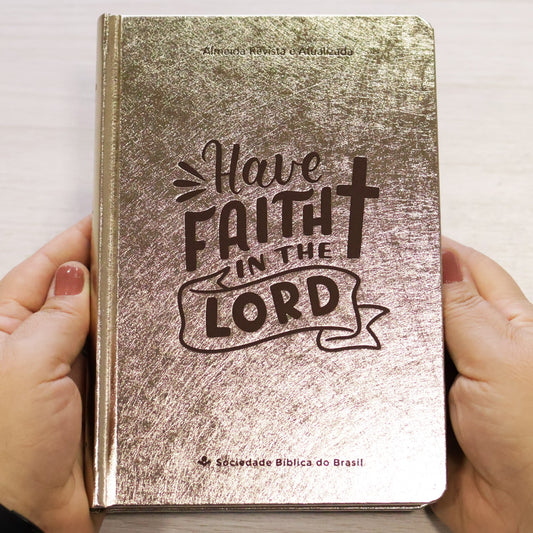 Bíblia Sagrada | ARA | Letra Grande | Capa Cristal Dourado Fosco